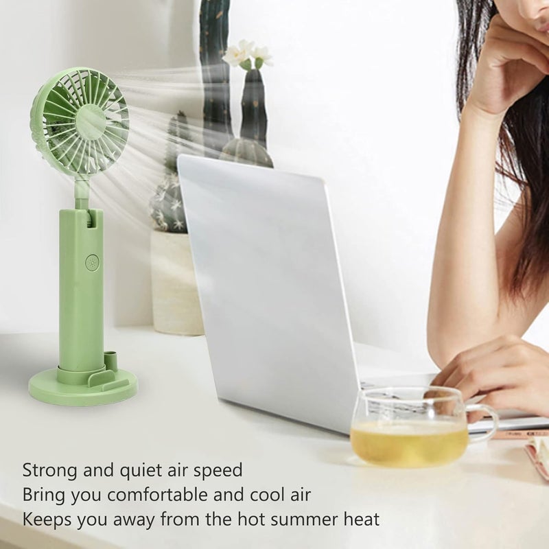 woobles Handheld Mini Fan, Portable Hand Fan, 3 Speed Wind Adjustment Small Pocket Fan, USB Rechargeable Fan with Cosmetic Mirror Phone Holder for Office - Image 3